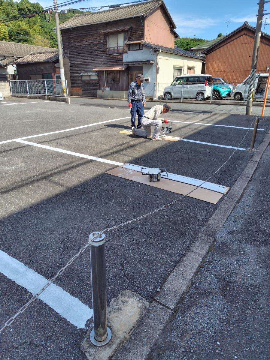 2024.10.12　駐車場のライン引き